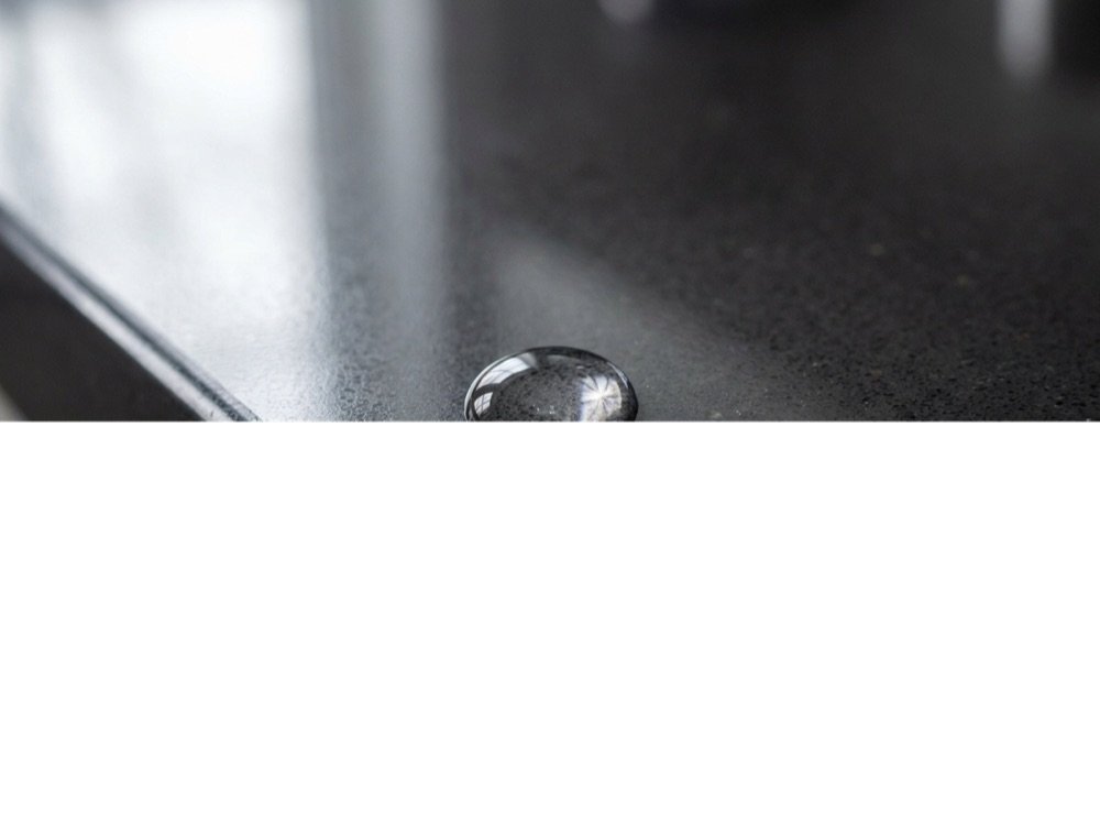 Close-up of a spotless glossy countertop