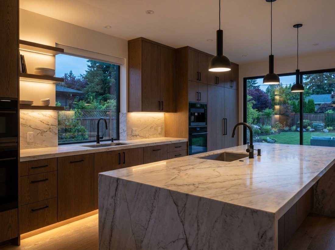 Cocina remodelada de Residencia Cumbres