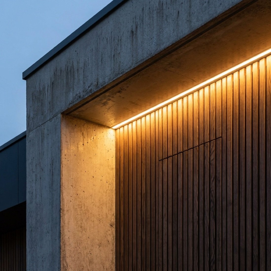 Detalle de iluminación arquitectónica en Fachada Altavista